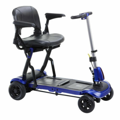 NEW Drive FLEX ZooMe Flex Ultra Compact Folding Travel 4 Wheel Scooter, Blue
