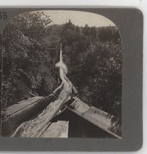 Lumber Flumes Mountains of Oregon OR Stereoview 