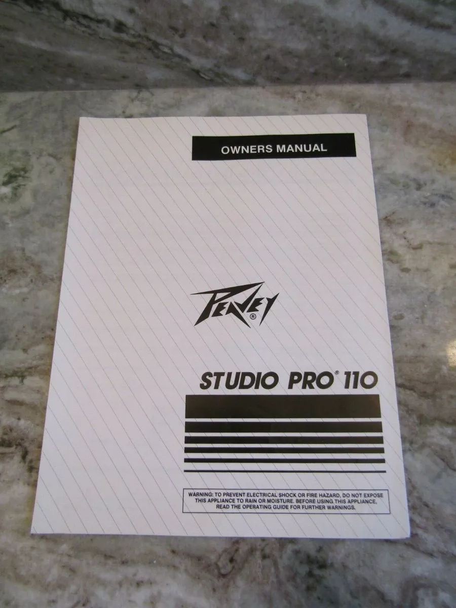 PEAVEY STUDIO PRO 110 VINTAGE GUITAR AMPLIFIER OWNER S MANUAL
