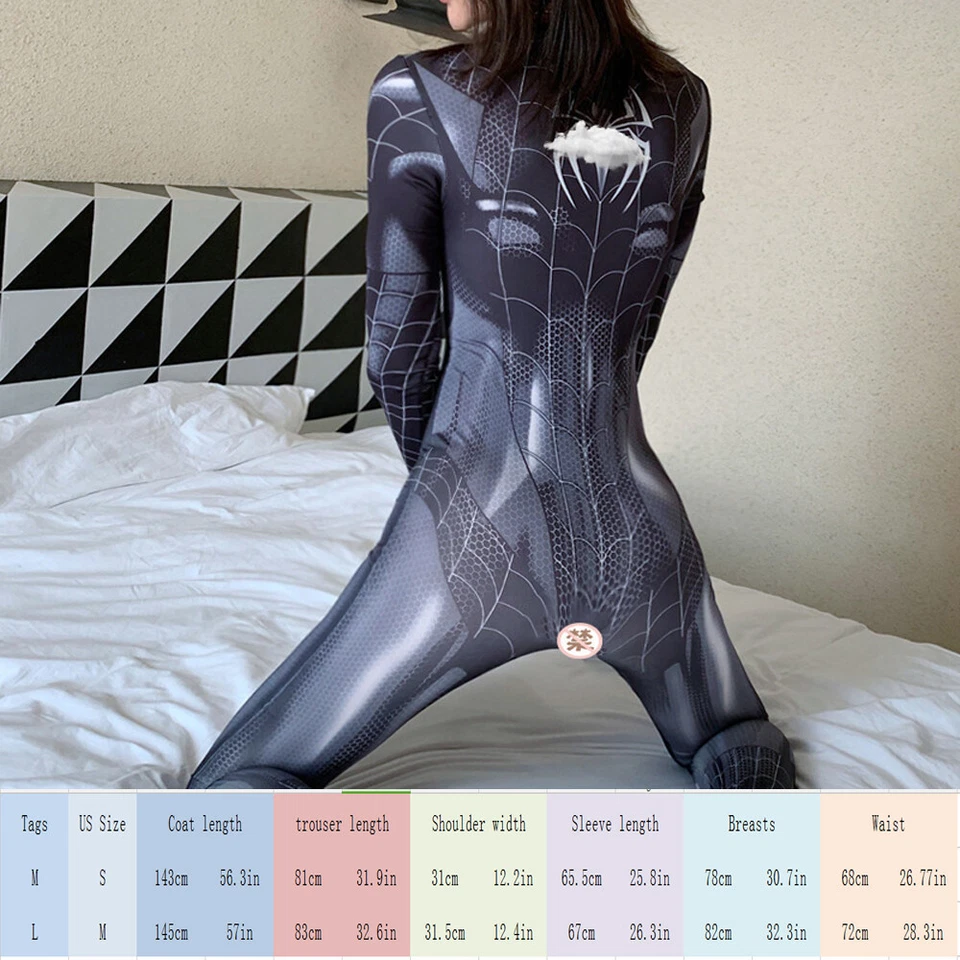 Cosplay Spiderman Jumpsuit Women Zentai Bodysuit Suit Comicon Costume Halloween - Image 3 of 4