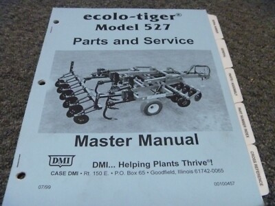 DMI Ecolo-Tiger 527 Disc Ripper Parts Catalog & Service Maintenance ...