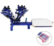 Desktop 4 Color 1 Station Screen Printing Machine for 4 Color T-shirt DIY Tool