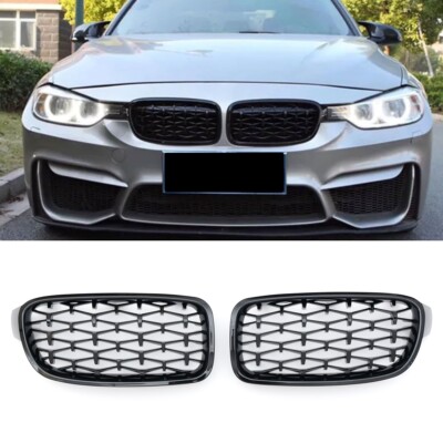 Grille Diamond Style Gloss Black for BMW 3 Series F30 F31 | 2011-2019