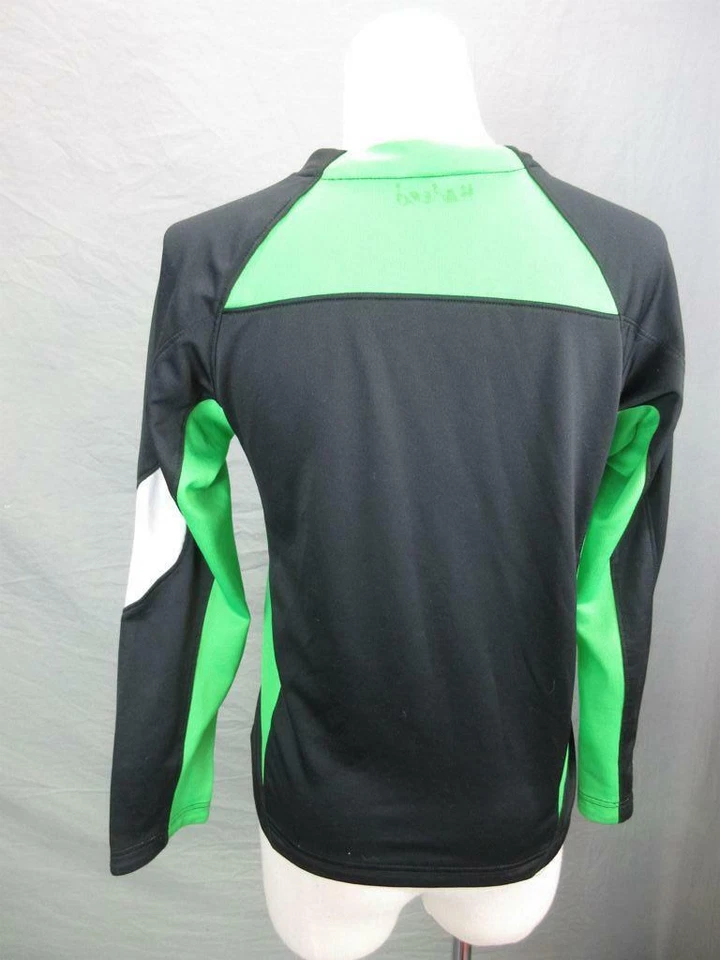 FILA SPORT РАЗМЕР M (10-12) МАЛЬЧИКОВ ЧЕРНЫЙ/ЗЕЛЕНЫЙ СПОРТИВНЫЙ ДЛИННЫМ РУКАВОМ ДЖЕРСИ ТОП T422 - Изображение 4 из 4