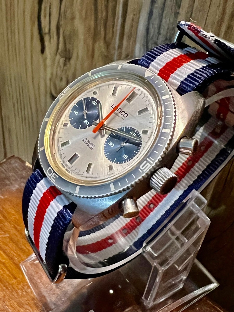 Vintage LANCO Chronograph Incabloc Mannual Valjoux 7733 Hand