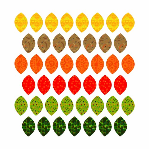 Patterned Leaves Fabric Wall Stickers - Picture 4 of 10