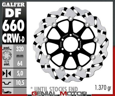 Galfer front left brake disc wave float grooved 320x5mm Yamaha FZR 750 R 89>92
