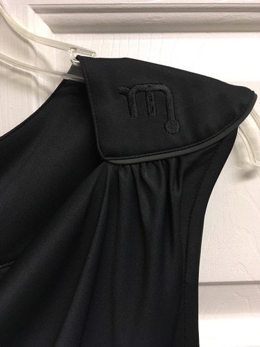 Novara Black Sleeveless Top Shirt Blouse Bicycle Large Draped Collar Pre-owned - Picture 3 of 6