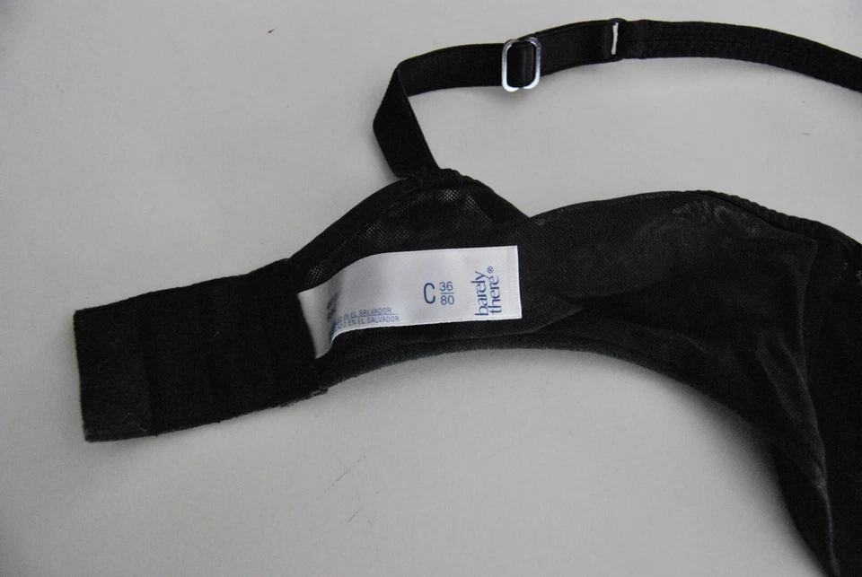 36C Vintage Bra Lace Unlined Semi Sheer Underwire Retro Chic Barely There Black - Image 4 of 4