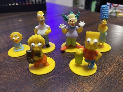 Vintage Rare Joy Co Plastic The Simpsons Figures On Base Foreign Unique