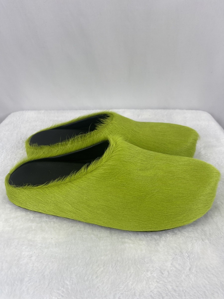 Marni Fussbett Sabot Clogs, Long Hair Calf Skin Leather Marni Fussbett Sabot Clogs, Long Hair Calf Skin Leather