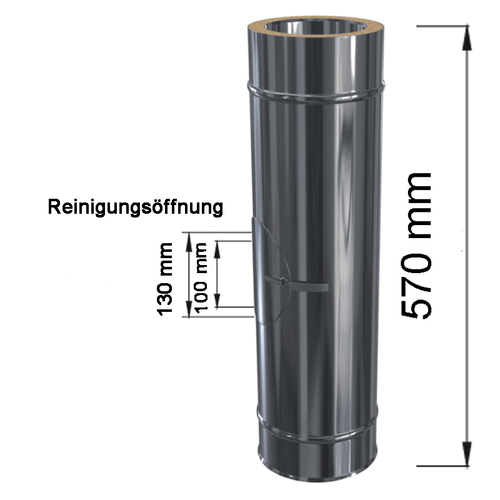 Edelstahl Ofenrohr doppelwandig DW 150 mm Kamin Ofen Rauchrohr isoliert 30 mm - Bild 14 von 58