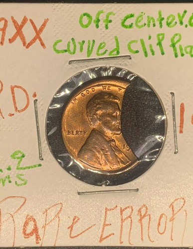 19Xx 1c Lincoln Cents 45% corver clip ERROR Rare 🔥 - Picture 3 of 8