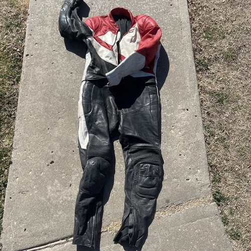 Vintage Spartan 2000 Motorcycle Riding Leather Suit Pants Jacket Sz 46 Repair