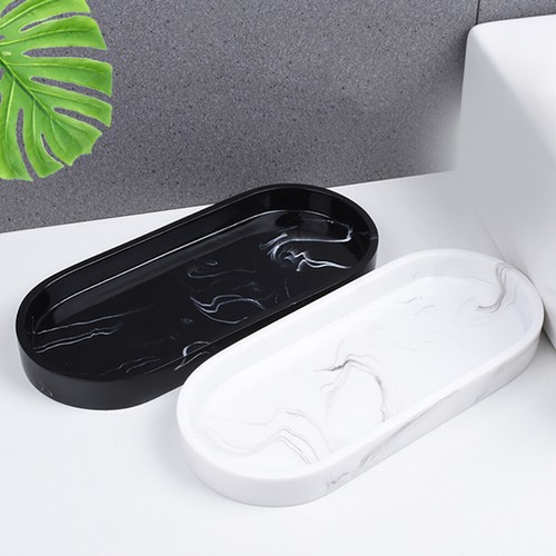 Oval Vanity Tray Bathroom Vanity Tray Marble Soap Dish Entryway Tray Keys - Picture 2 of 12