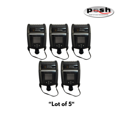 Lot of 5 Zebra ZQ620 Mobile Printer: ZQ62-AUW1001-W1Z  *Set to Factory Defaults*