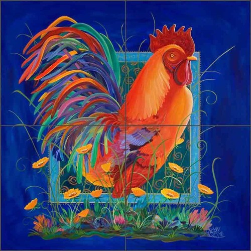 Dossier Mural Céramique Artwork On Tile – Motif Sud-ouest Agave Oiseau – SLA050