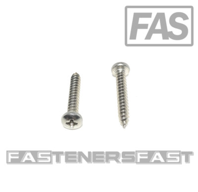 (100) #4 x 3/4 Stainless Steel Phillips Pan Head Sheet Metal Screws Type A