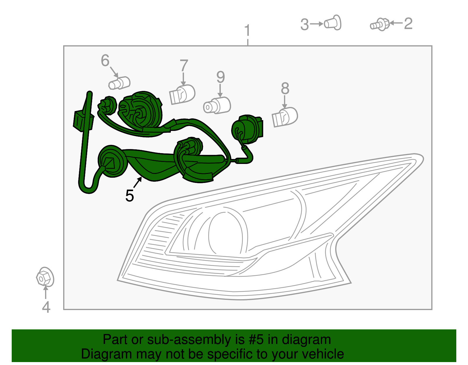 OEM Nissan Altima Rear Tail Light Harness Socket & Wire 265513TA0B