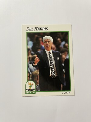Del Harris 1991-92 NBA Hoops Basketball Card #235 Del Harris Coach Milwaukee Bucks ...