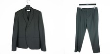 Saint Laurent Paris Black Notch Lapel Tuxedo Wool Silk Suit Jacket Pants 54 52