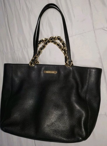 Michael Kors Shoulder Bag Harper East West Soft Black Pebbled Tote - Picture 4 of 16