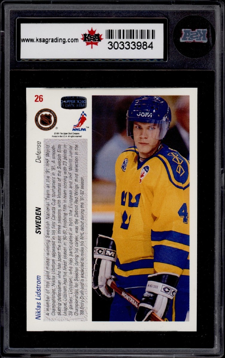 1991-92 UPPER DECK #26 NICKLAS LIDSTROM ROOKIE CARD KSA 10 GEM