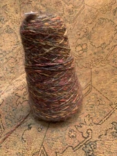 Spool Cone  Verigated Color 4 Ply Yarn 8 ounces Brown Rust Green color Mix