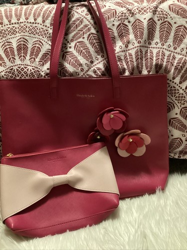 Elizabeth Arden Fuschia Pink Tote Flowers Tote + Makeup Pouch - Picture 4 of 4