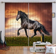 3D Lawn Horse ZHUA3800 Animal Photo Curtain Window Blockout Fabric Amy 2023