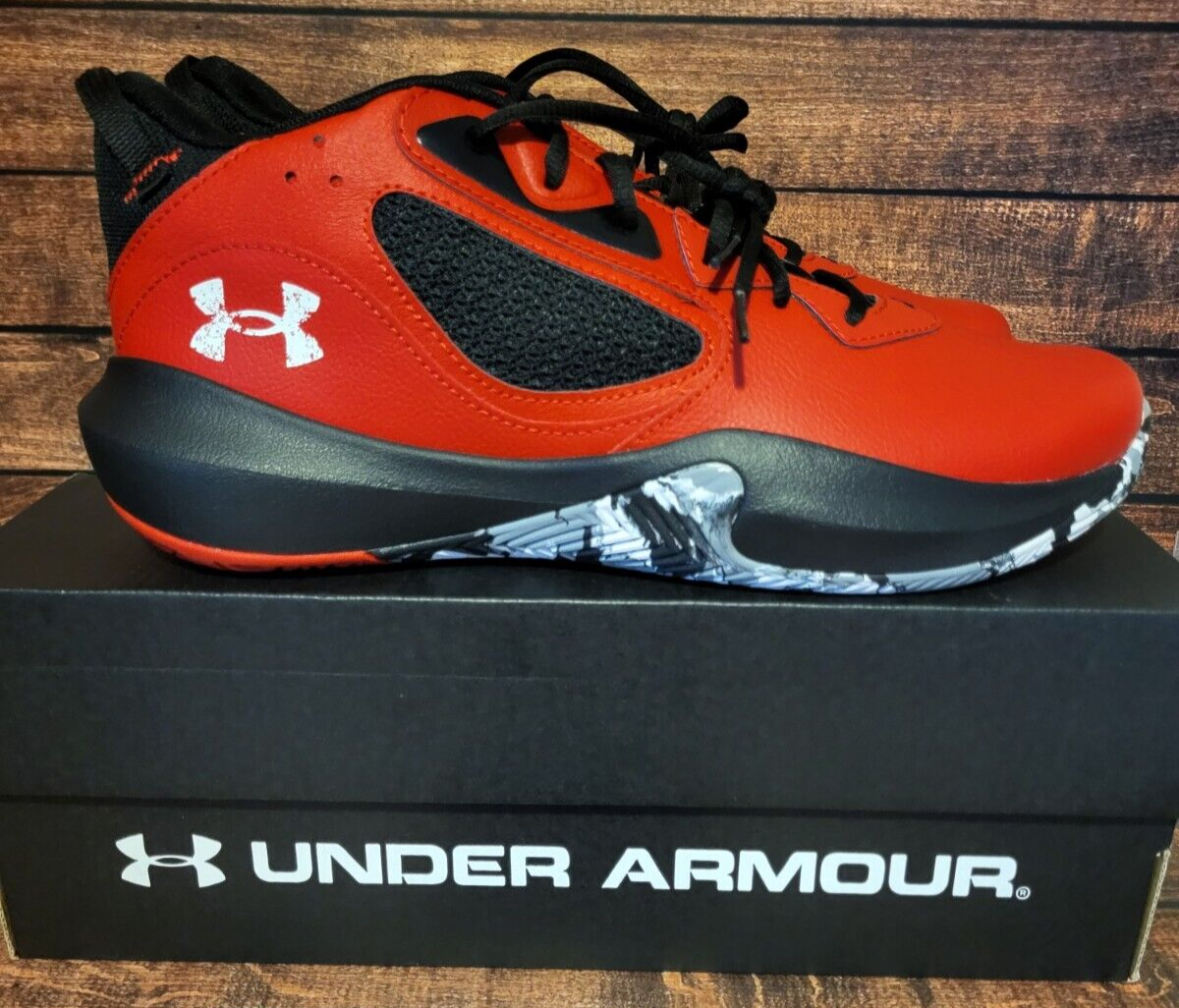 Under Armour UA Lockdown 6 Basketball Shoes Black Red 3025616-600 Mens Size 11.5 Under Armour Boys main image 4