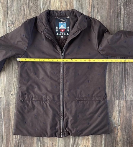 Vampire 1950 Jacket Coat Made In Italy Size 42 Brown w/Blue Stars Collared - Picture 7 of 11