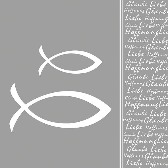 "20 Servietten Kommunion\"Glaube Fisch Silber*Taufe*Konfirmation 33X33 Ichthys"-image