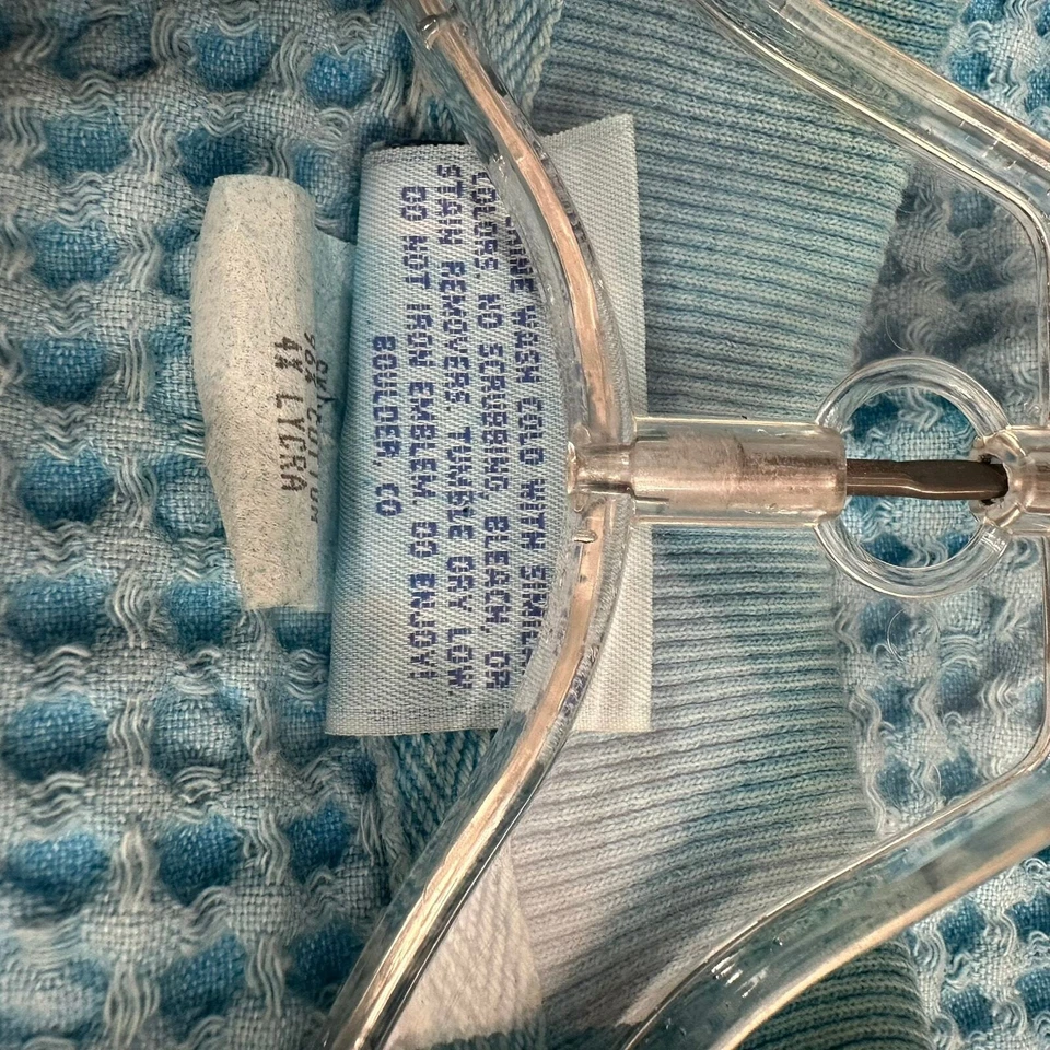 Chaleco para mujer Fresh Produce talla L azul tejido gofre bolsillos con cremallera completa sin mangas Foto 4 de 4