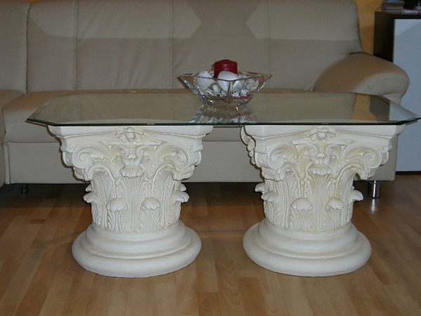 Barocktisch Steintisch Glastisch Couchtisch Wohnzimmertisch SäUlentisch Antik-image