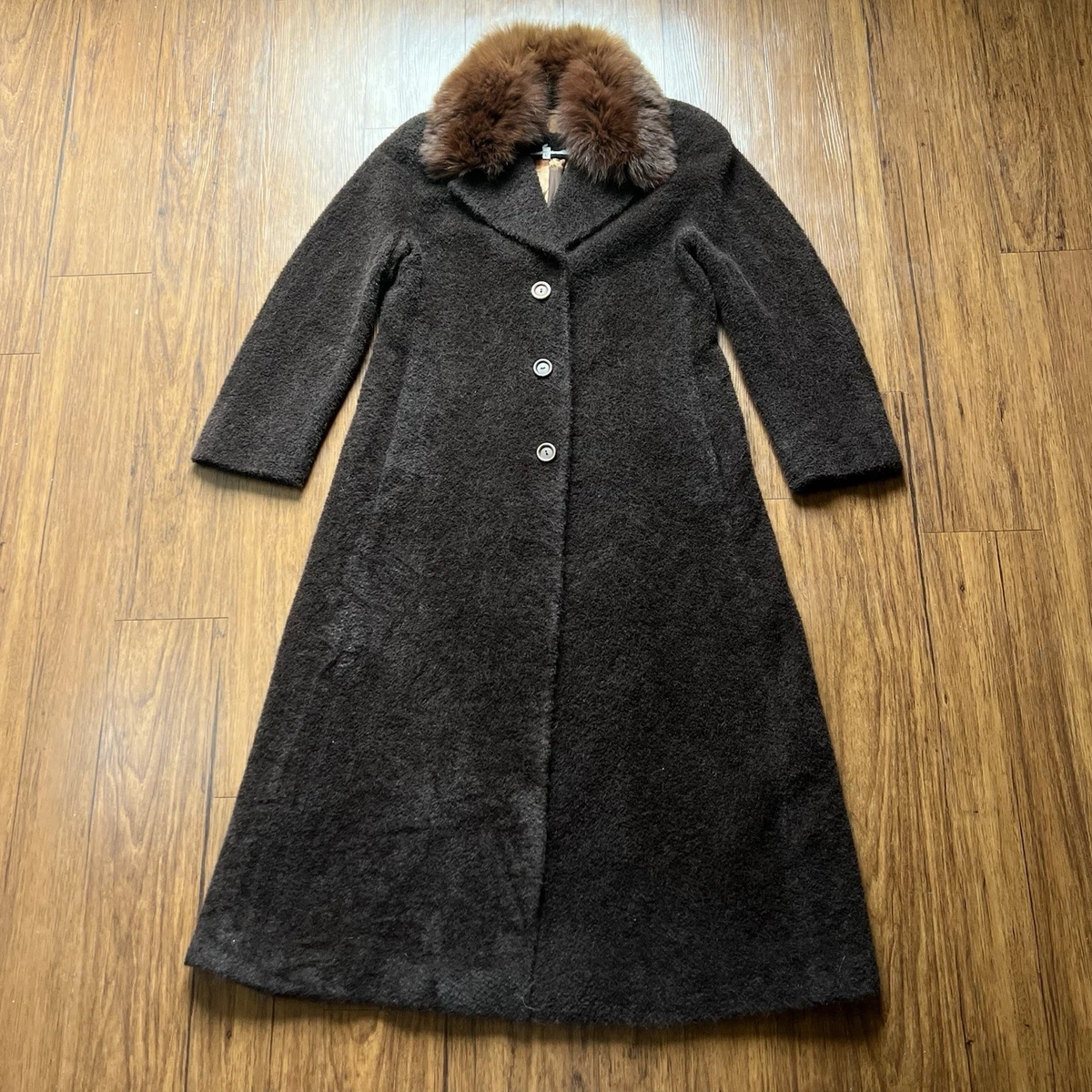 レディース [Vintage]90sBlack Chinchilla Wool Coat