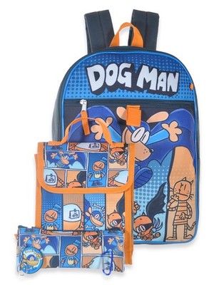 Dog Man School Backpack Book Bag Lunch Box Pencil Case Kids Gift Toy 5 Piece SET