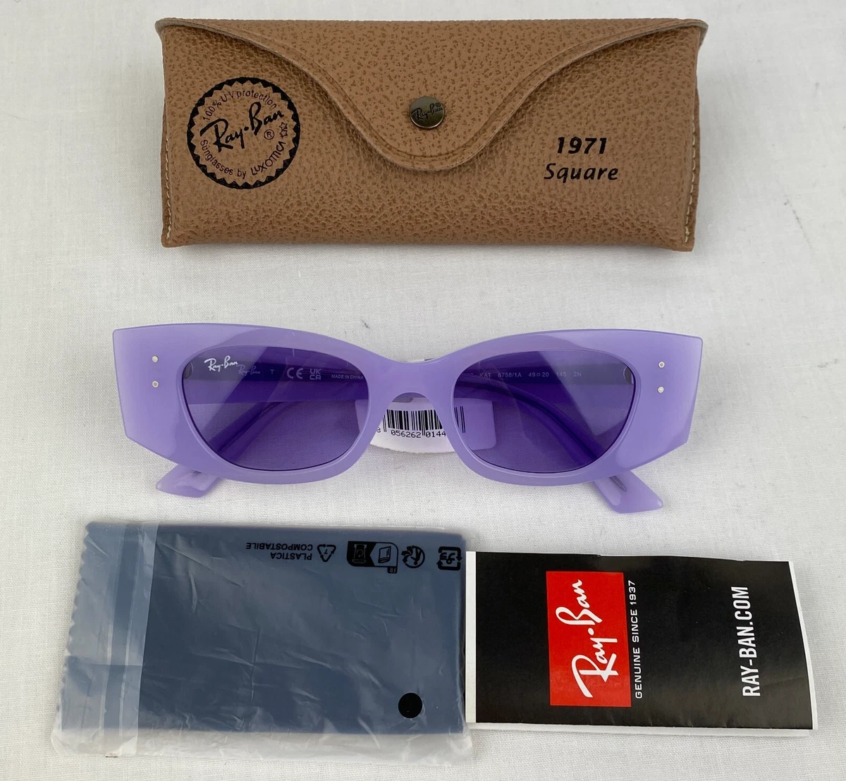 Ray-Ban RB4253 62377X Sunglasses 53mm Transparent Grey / Lilac Gradient Mirror Ray-Ban Purple Purple Sunglasses for Women for sale | eBay main image 3