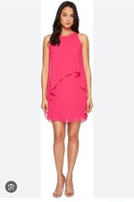 Lauren Ralph Lauren Sleeveless Georgette Dress Women's 8 petite layer cascade