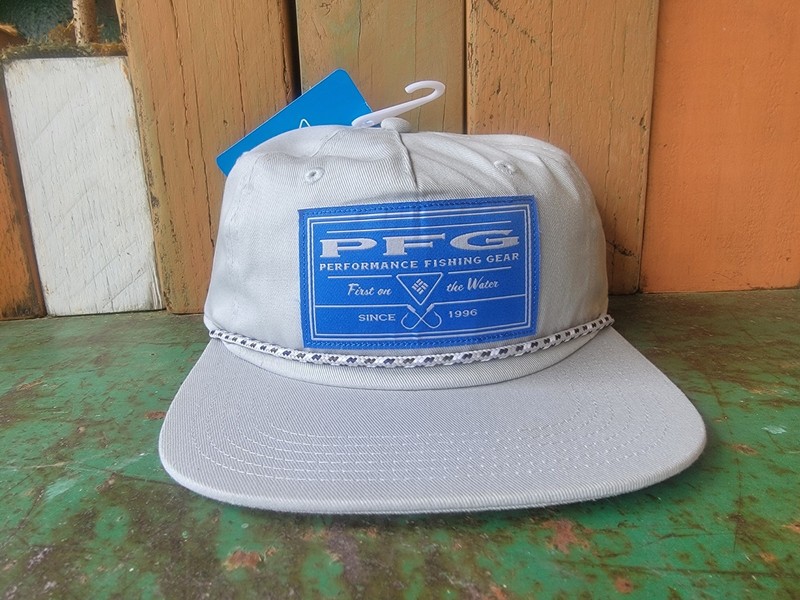 Columbia PFG Snapback Rope Hat Cap Gray With Blue Patch New With Tags