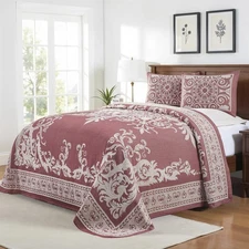 Cotton Blend 2-Piece Bedspread Set, Oversized Bedspread, 1 Matching Pillow Sh...