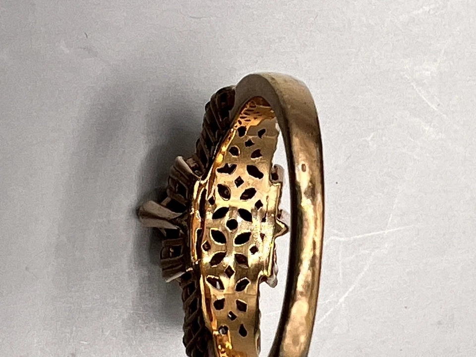 925纯银戒指。 紫水晶、粉红色摩根石和立方氧化锆-尺寸 8 — 第 4/4 张图片