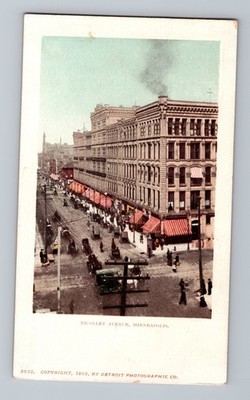 Nicollet Avenue Minneapolis Minnesota Postcard RPPC 1902 Detroit Photographic