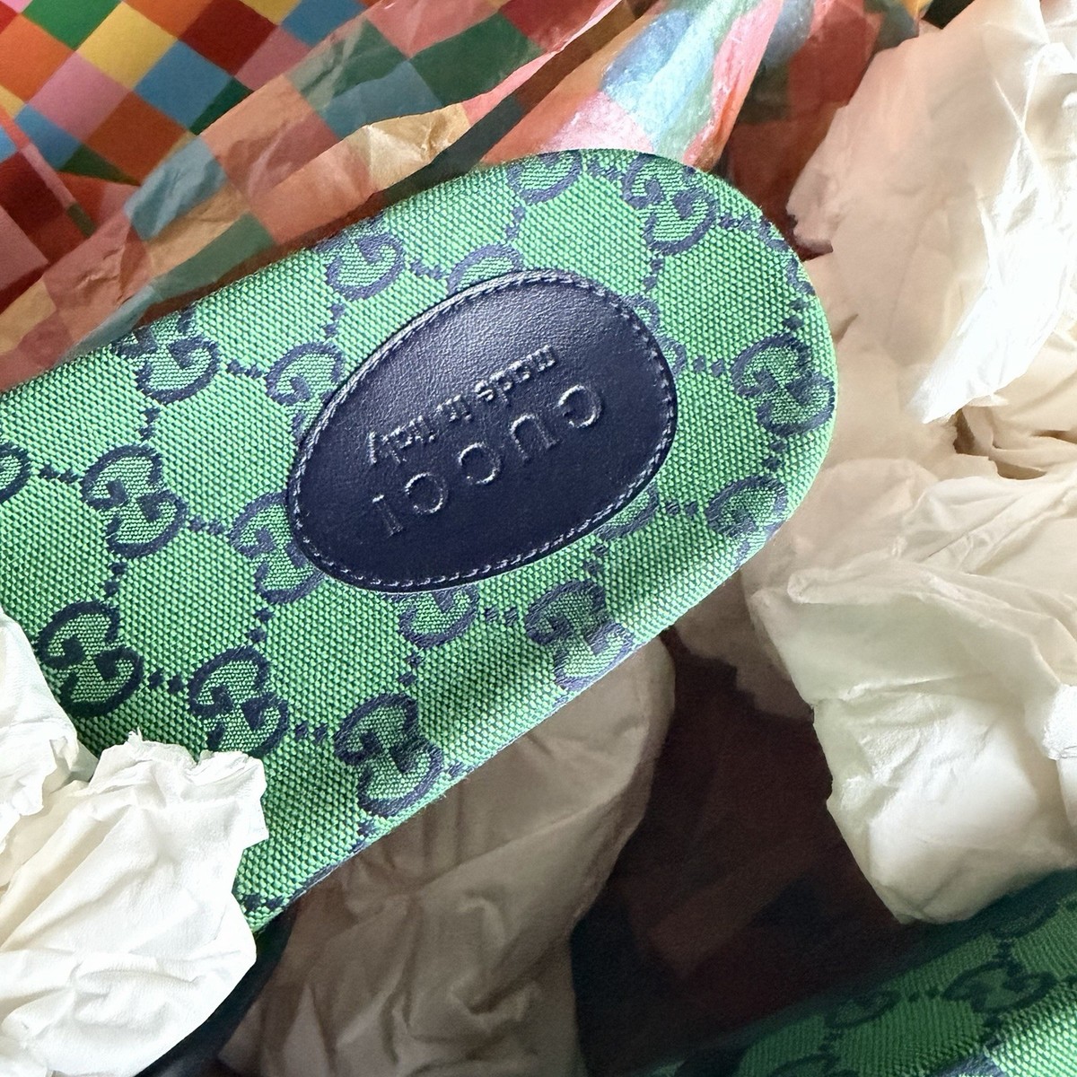 $890 Gucci GG Canvas Logo Slide Sandals Green UK 10 US 10.5-11 EU 44 BNIB Adidas x Gucci GG Platform Slides Sandals Green Terry Cloth  main image 3