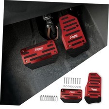 2PCS Non-Slip Car Pedal Covers, Premium Aluminum Alloy Gas and Brake Pedals Red