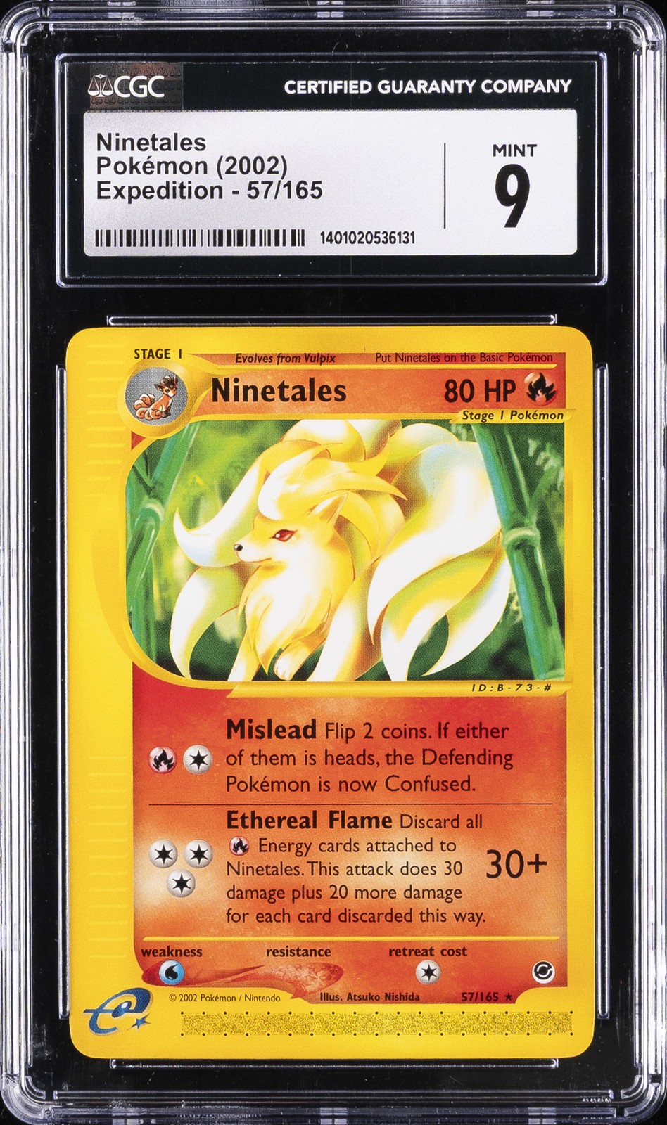 2002 POKEMON EXPEDITION #57/165 NINETALES CGC 9