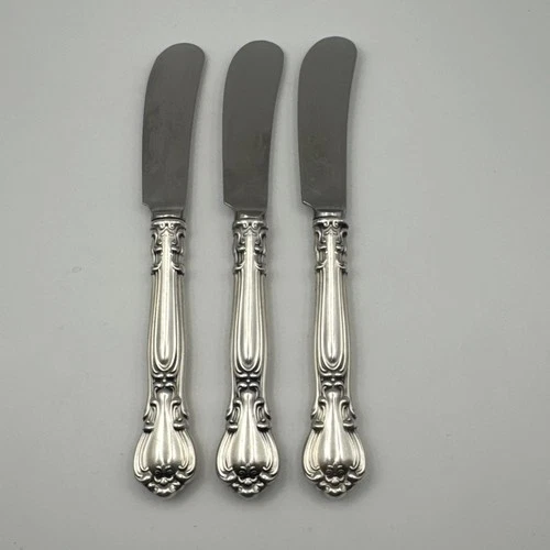 Gorham Chantilly 3 Vintage Sterling Silver Butter Knives Spreaders