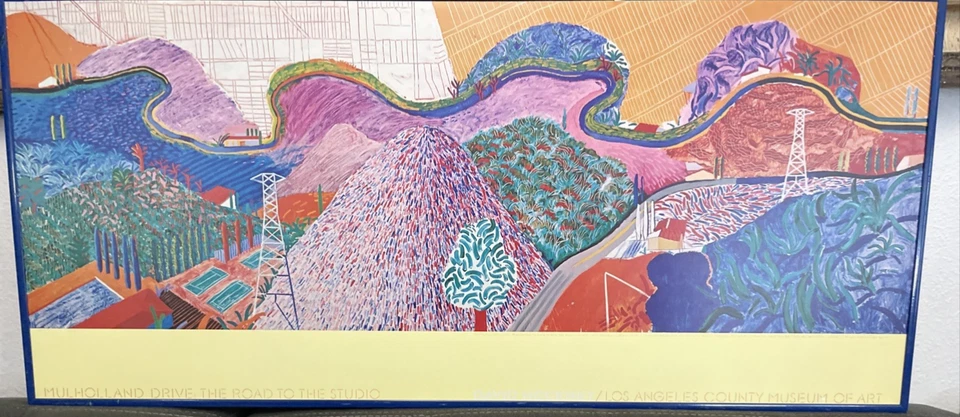 PÓSTER ORIGINAL DAVID HOCKNEY MULHOLLAND Drive Collotype arte pop antiguo 80 Foto 3 de 4
