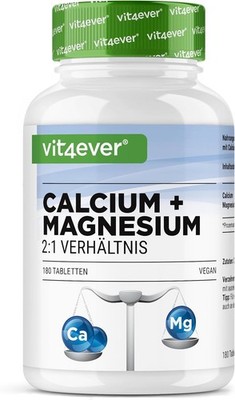 vit4ever Calcium 800 mg + Magnesium 400 mg (2 Tabletten) - 180 Tabletten - 3 Mon