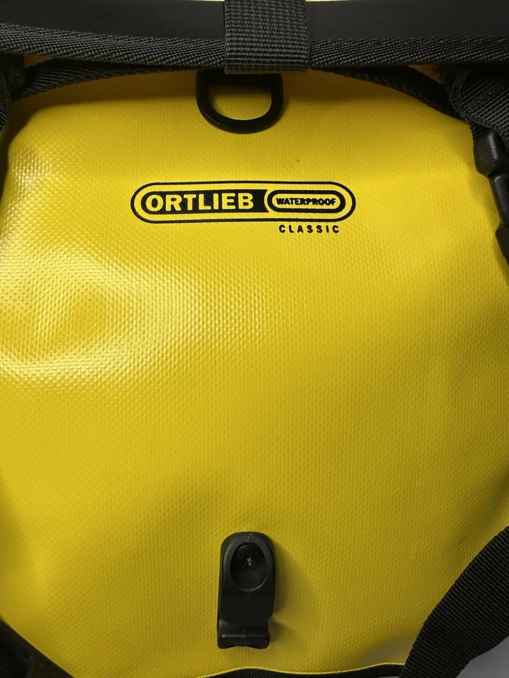 Ortlieb Impermeable Clásico Rodillo Bicicleta Alforja Bolsa Individual Amarillo Negro Foto 3 de 4